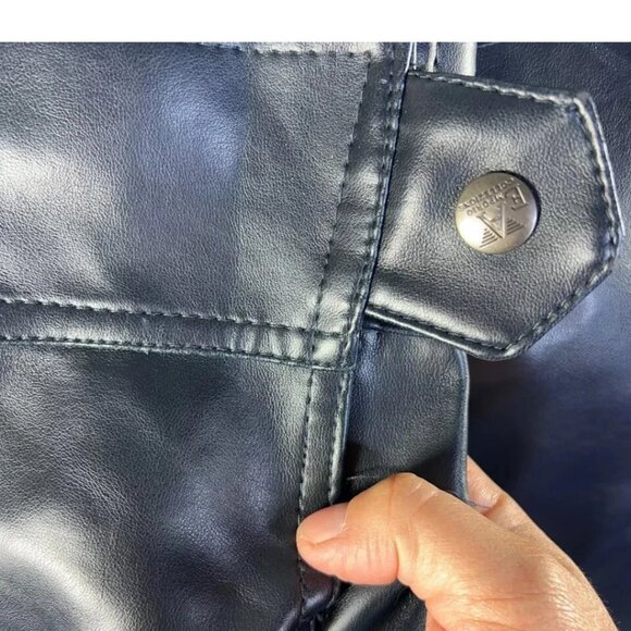 Emporio Collezioni Faux Leather Motorcycle Jacket Black XXL - Picture 6 of 8